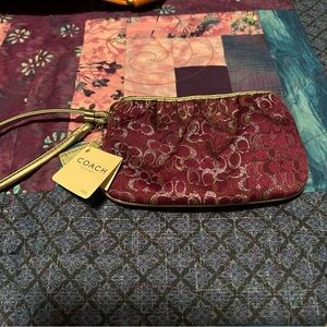 Coach Purple and Silver Wristlet